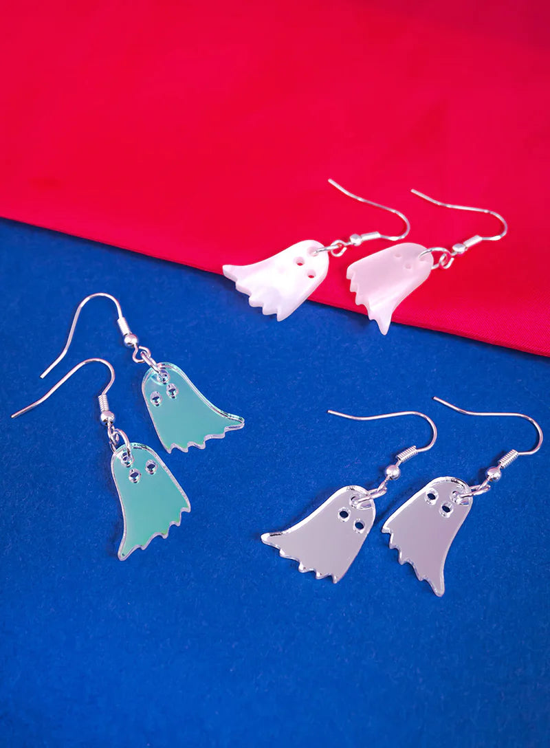 Tatty Devine ghost charm earrings- white pearl