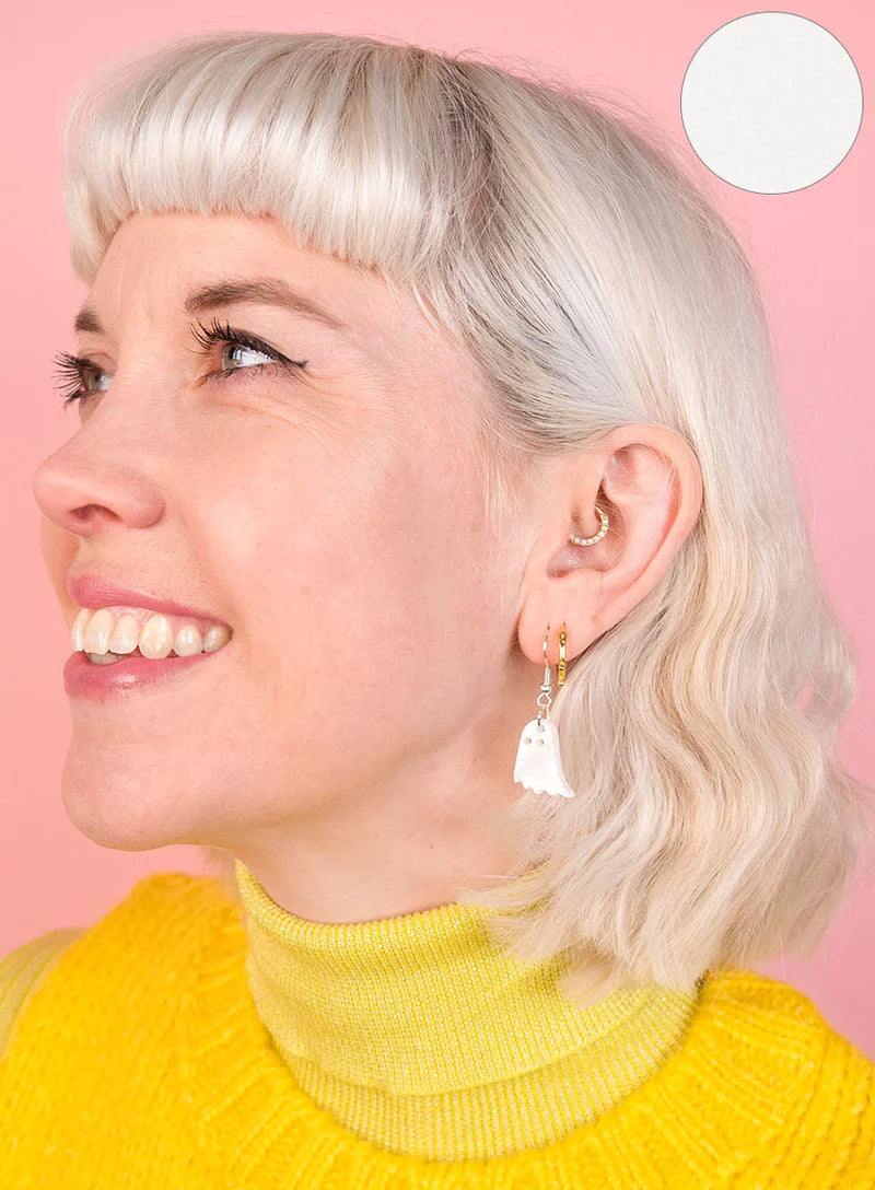 Tatty Devine ghost charm earrings- white pearl
