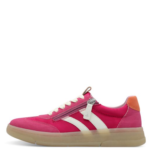 Jana fuchsia lace up with zip trainer