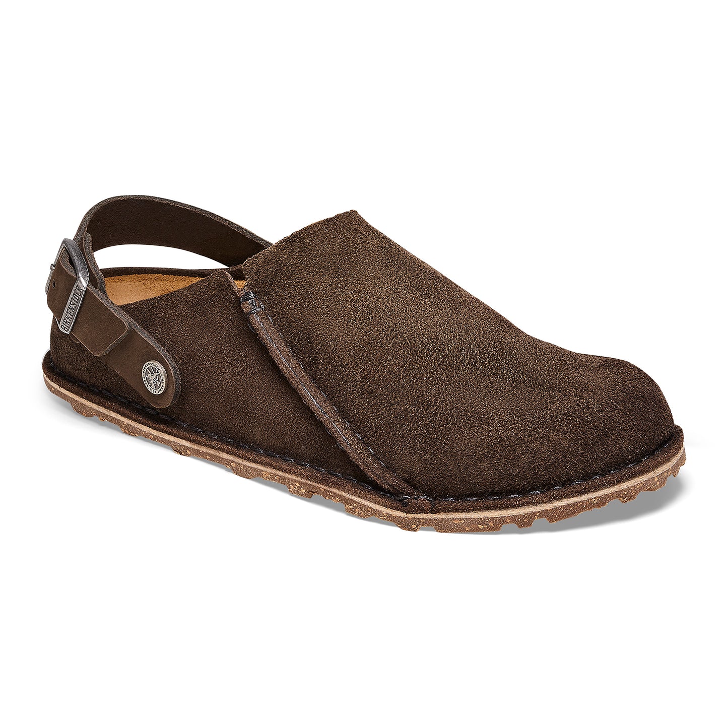 Birkenstock Lutry premium suede expresso clog with strap