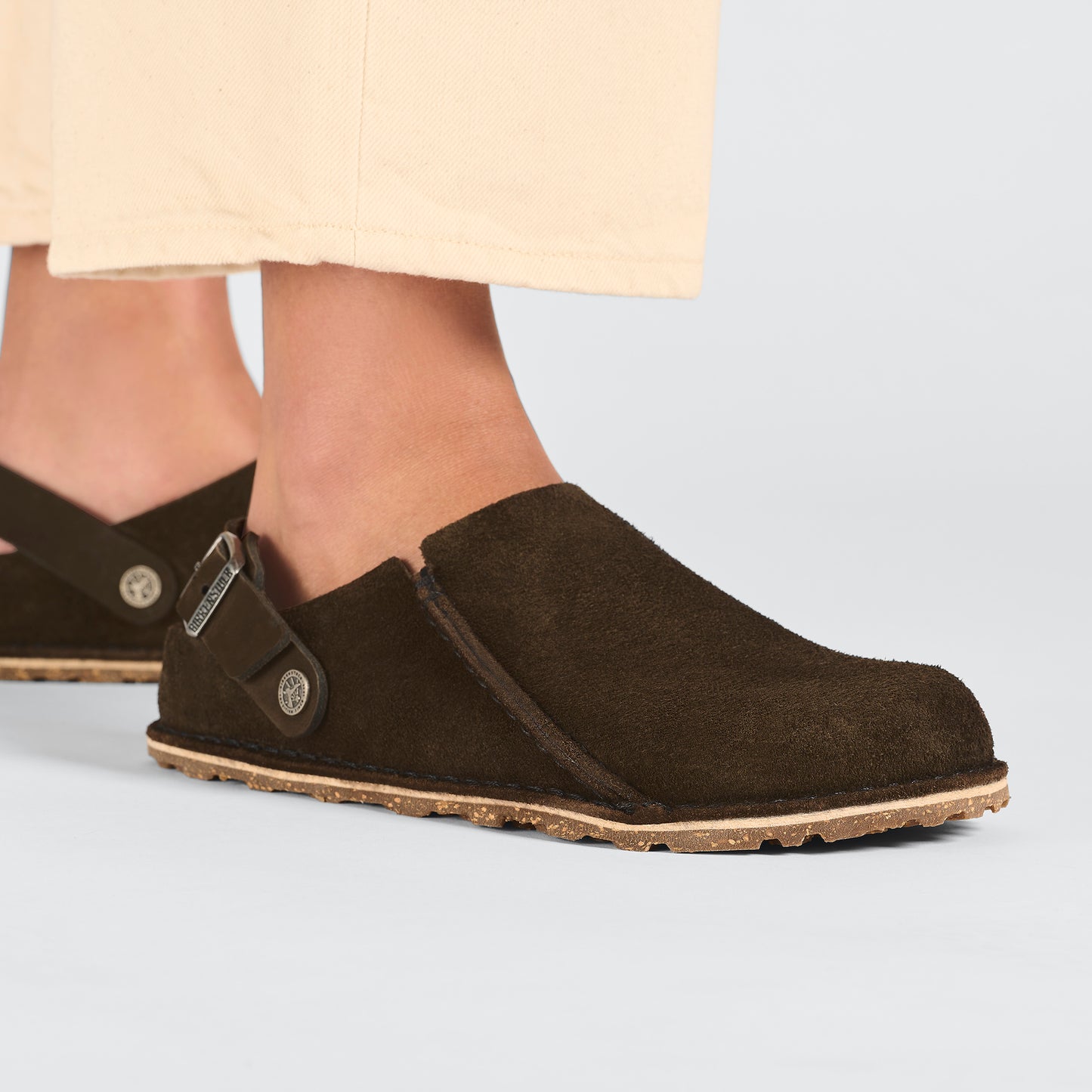 Birkenstock Lutry premium suede expresso clog with strap
