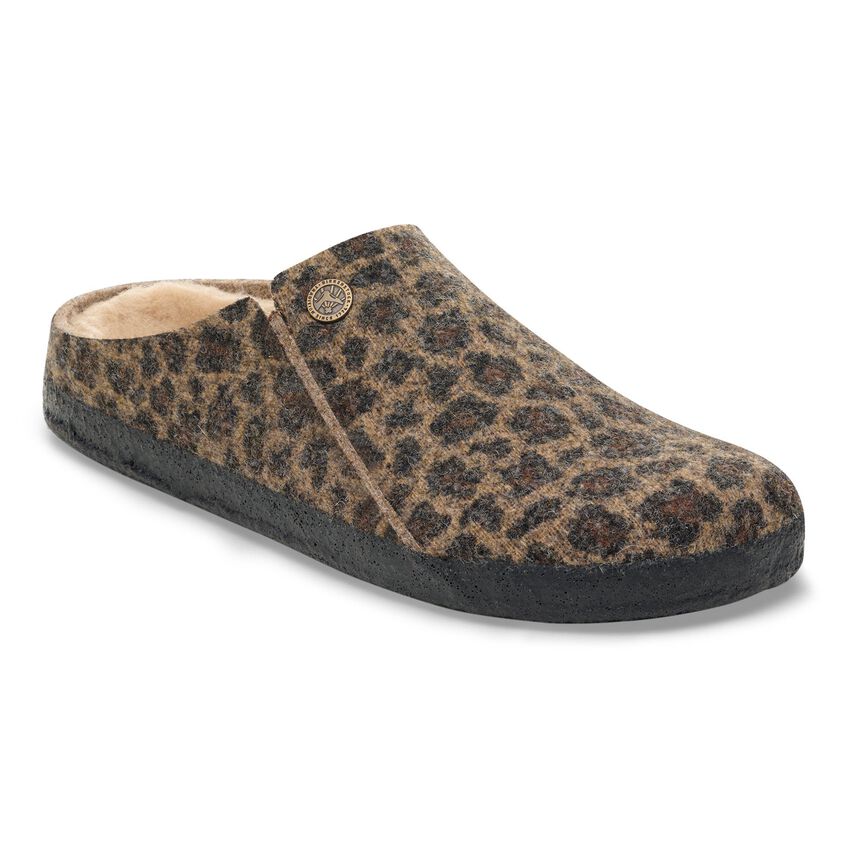 Birkenstock Zermatt felt Leopard toffee melange