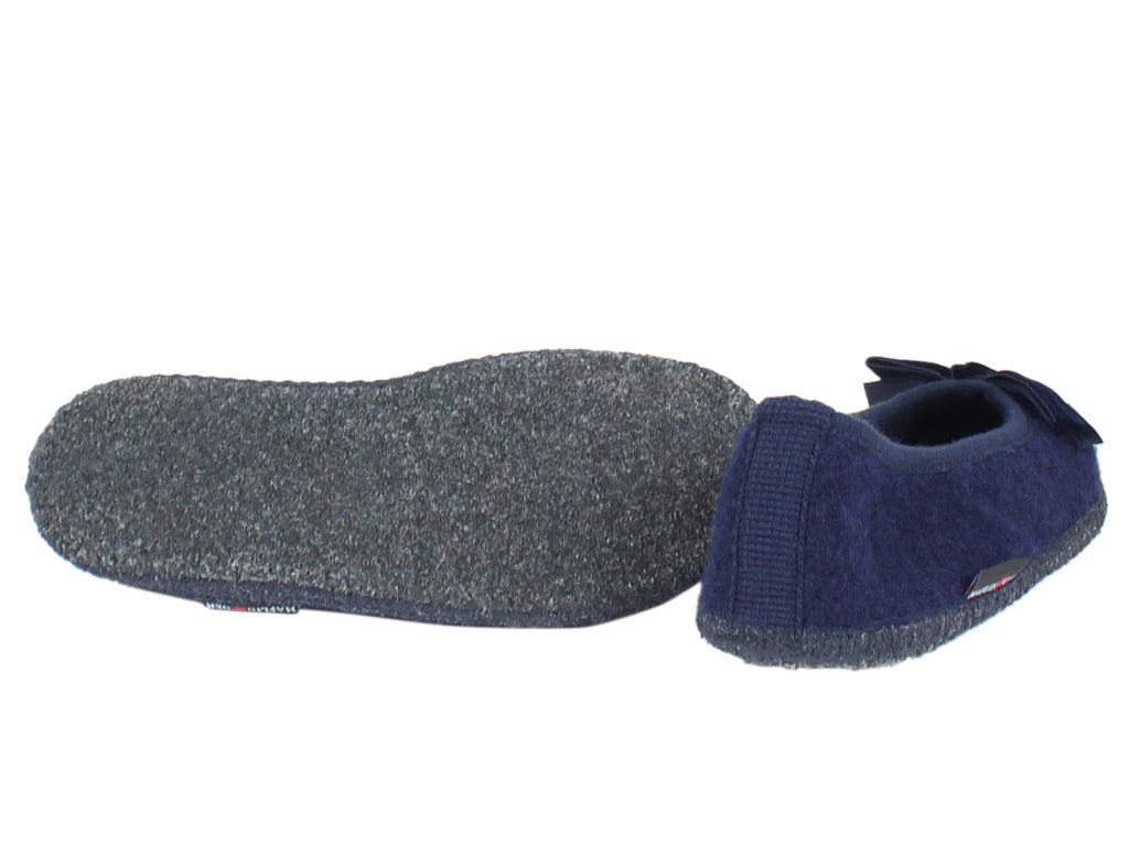 Haflinger Fiocco Mittelblau slippers