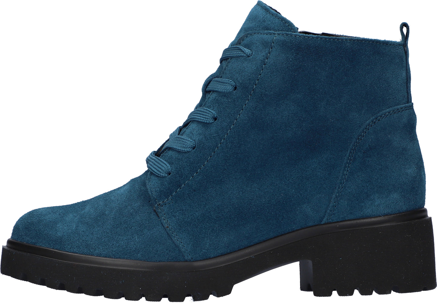 Waldlaufer luise petrol suede lace up/zip ankle boot