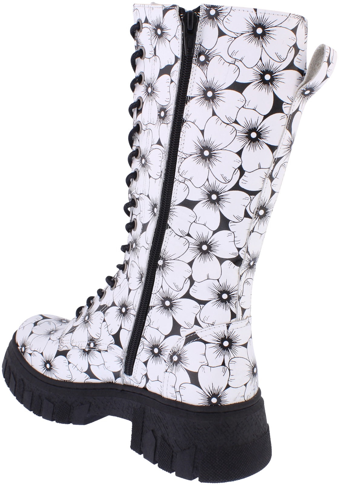 Adesso Arden Mono leather flower 3/4 dock lace up boot