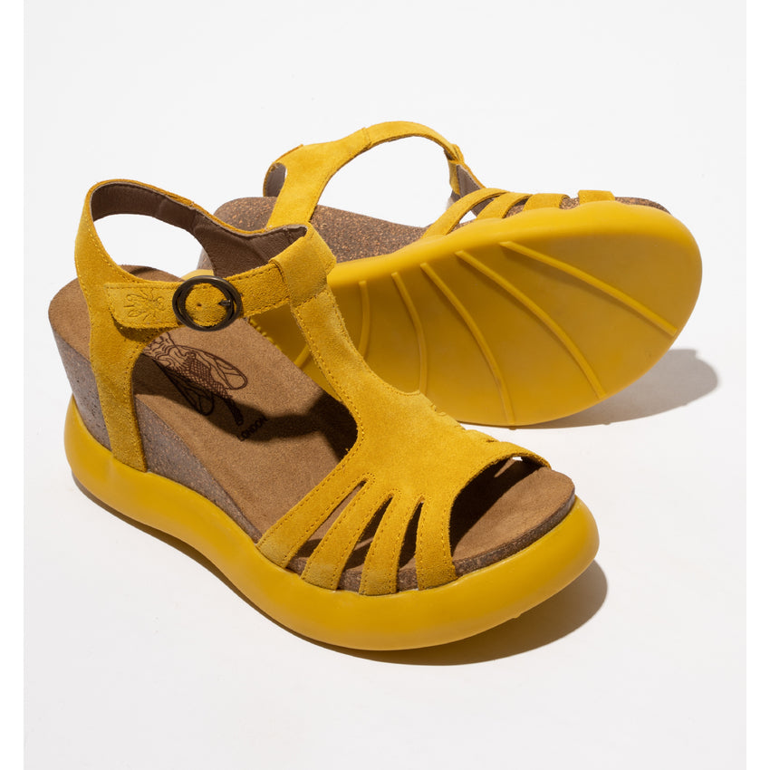 Fly Gait suede yellow sandal