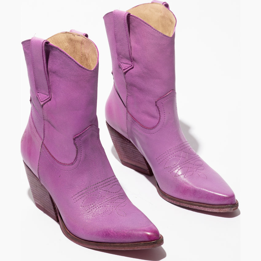 Fly Wofy purple leather cowboy boot