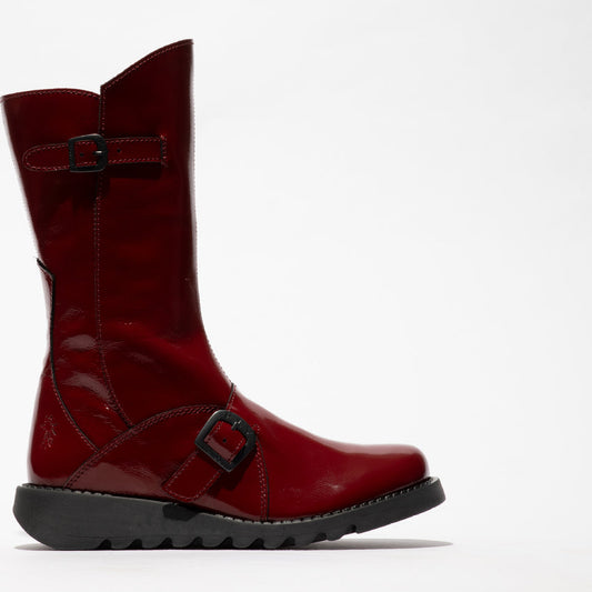 Fly Mes 2 Nappalak Int.Rust Patent Leather Mid calf boot