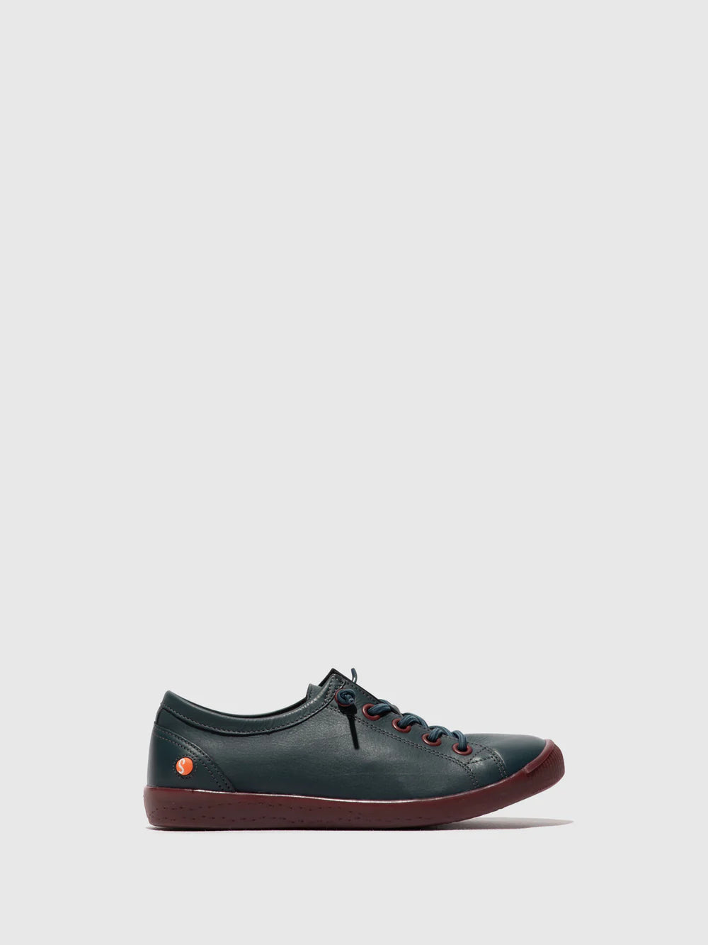Softinos Isla11 denim dark red sole elastic lace trainer