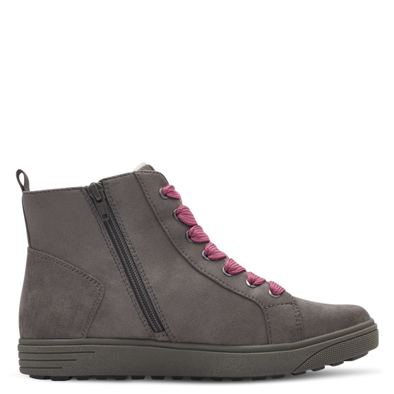Jana 8-25280 Vegan grey/old rose side zip high top