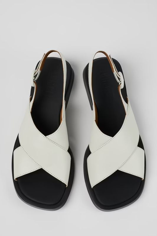 Camper Dana white leather sandal