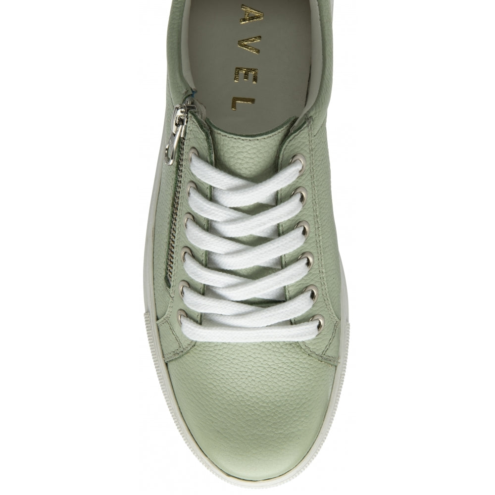 Ravel lace up trainer mint green