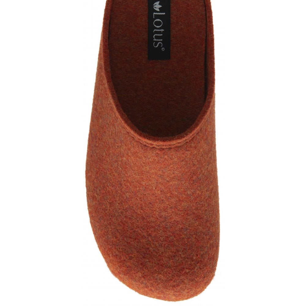 Lotua Orange Alba mule slippers