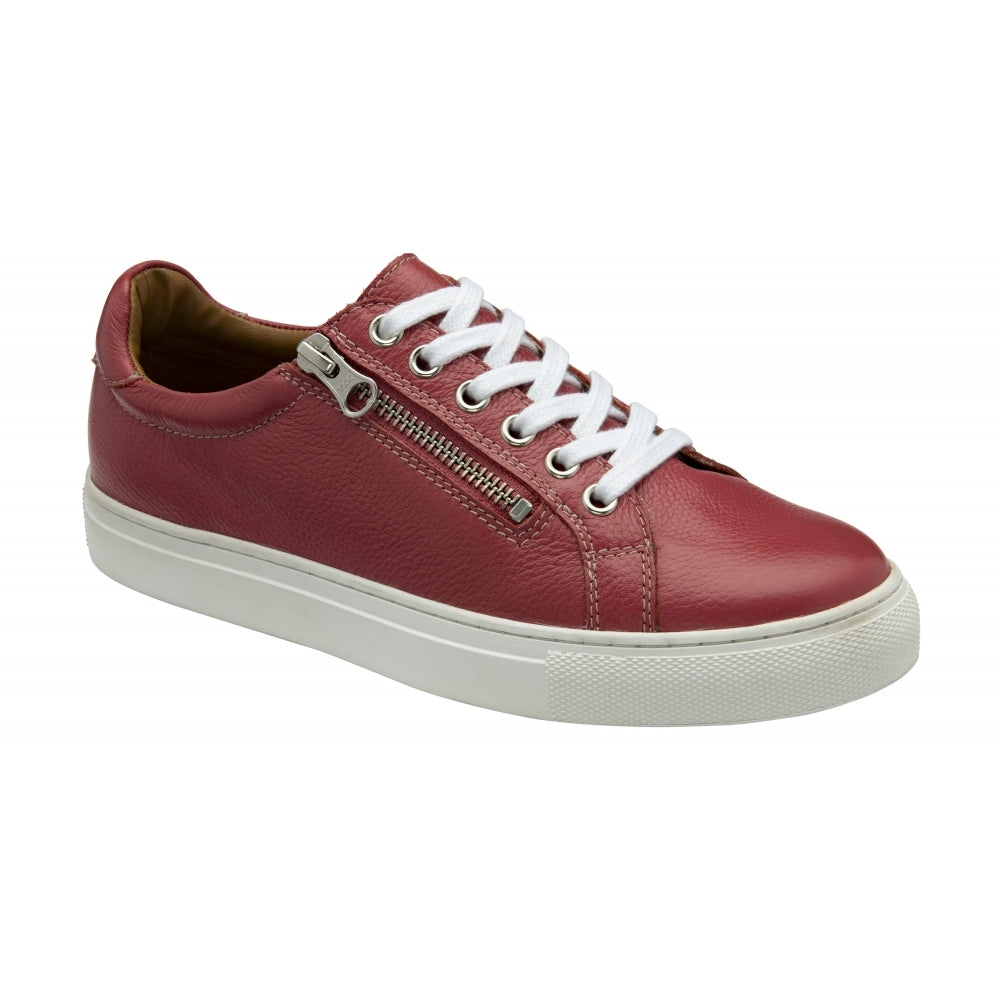 Ravel raspberry lace up with zip trainer