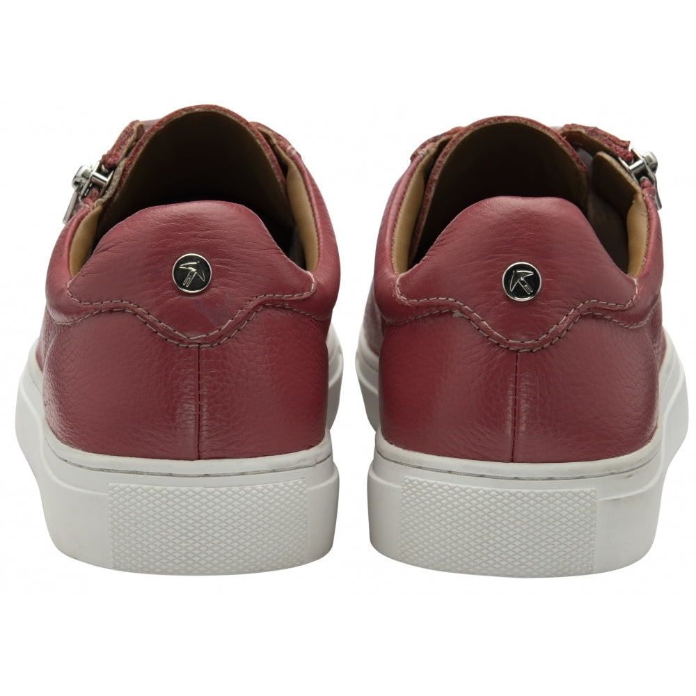 Ravel raspberry lace up with zip trainer
