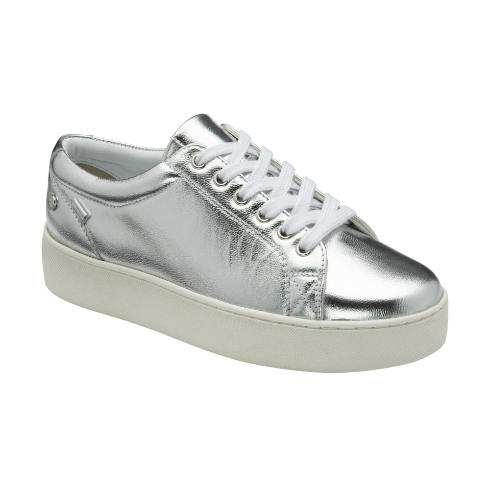 Ravel silver lace up trainer