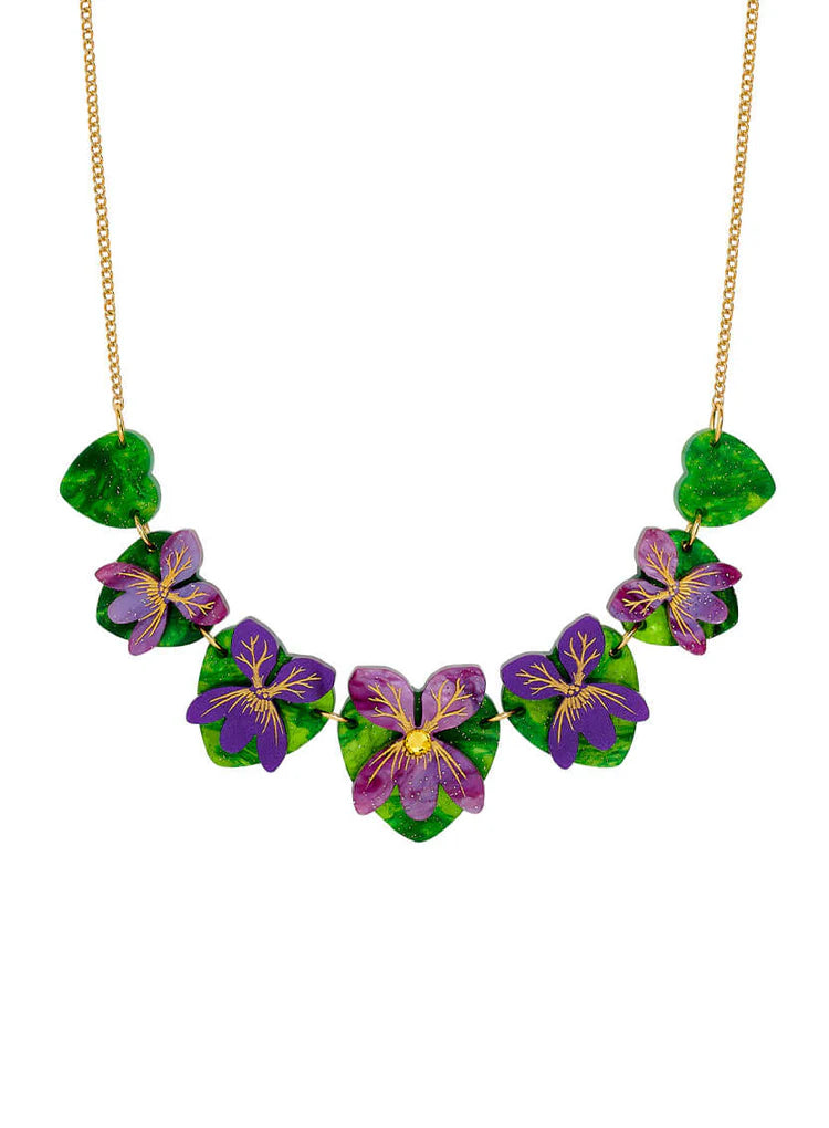 Tatty Devine sweet violet flower necklace