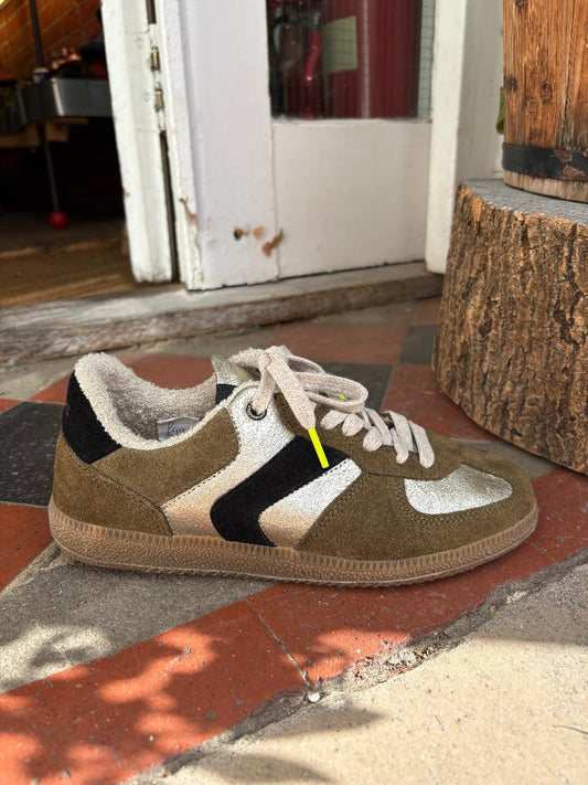 Verbenas Sora, Kaki/Silver/Black Trainer