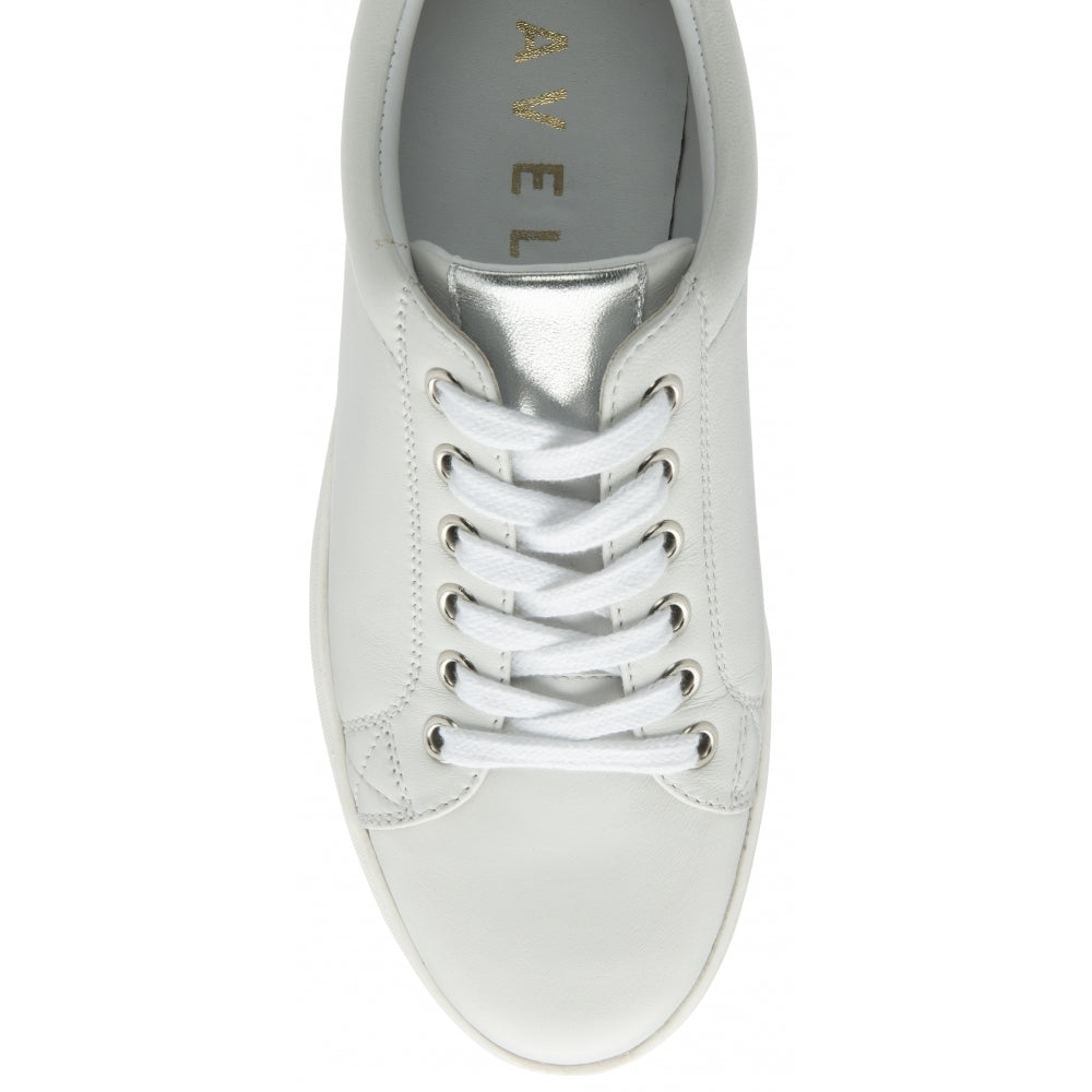 Ravel white lace up trainer