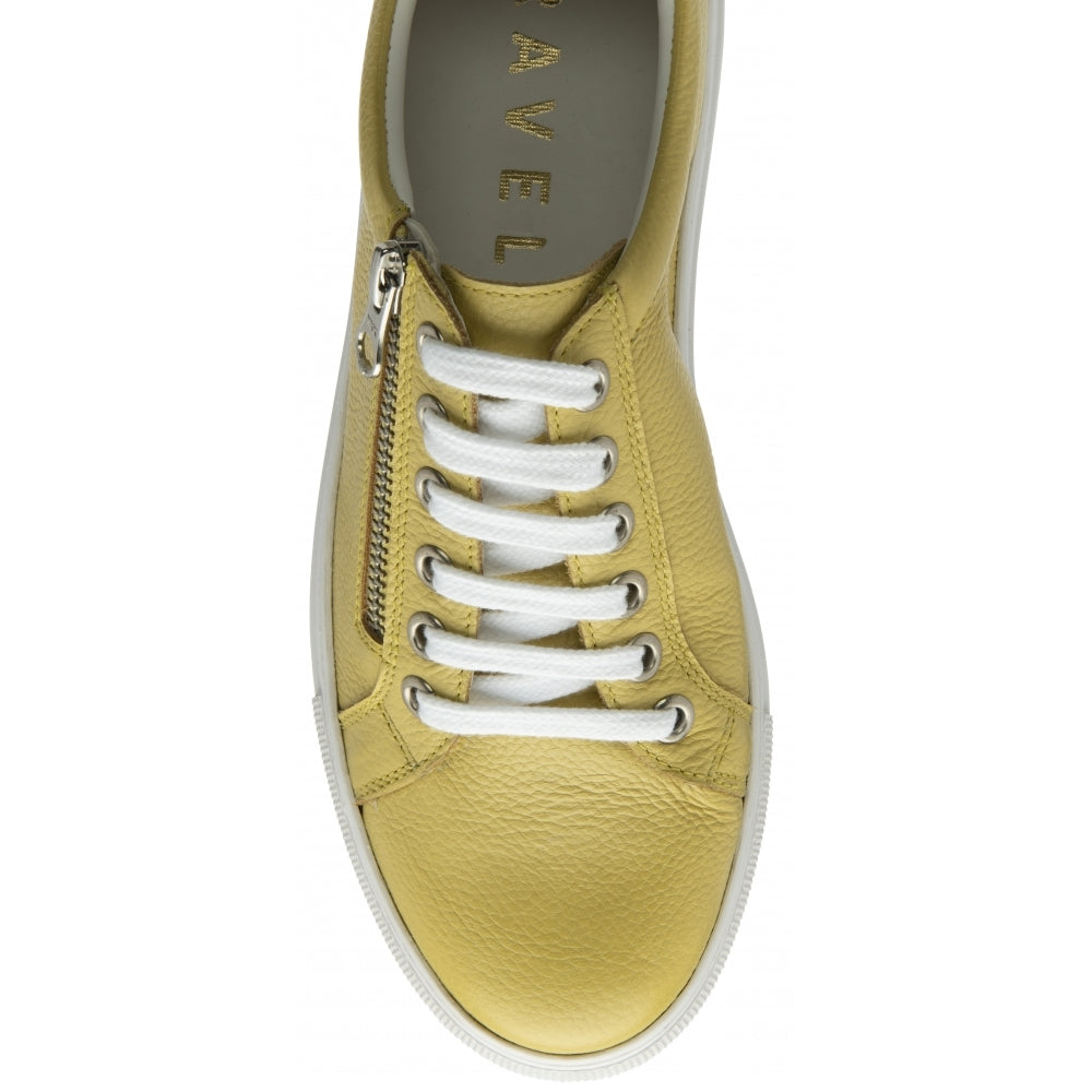 Ravel lace up trainer yellow