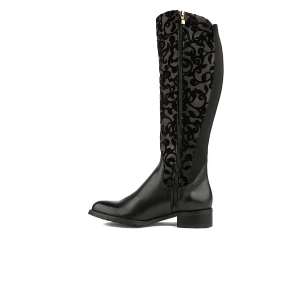 Embassy Rubix Black Floral Boot - Imeldas Shoes Norwich