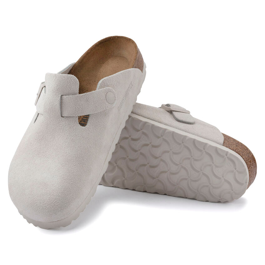 Birkenstock Boston Suede Leather Antique White