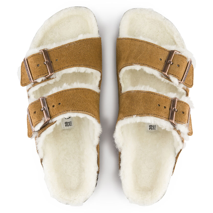 Birkenstock Arizona Shearling mink - Imeldas Shoes Norwich