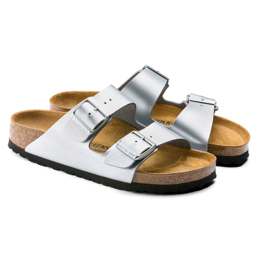 Birkenstock Arizona Sandal Birko-Flor Silver - Imeldas Shoes Norwich