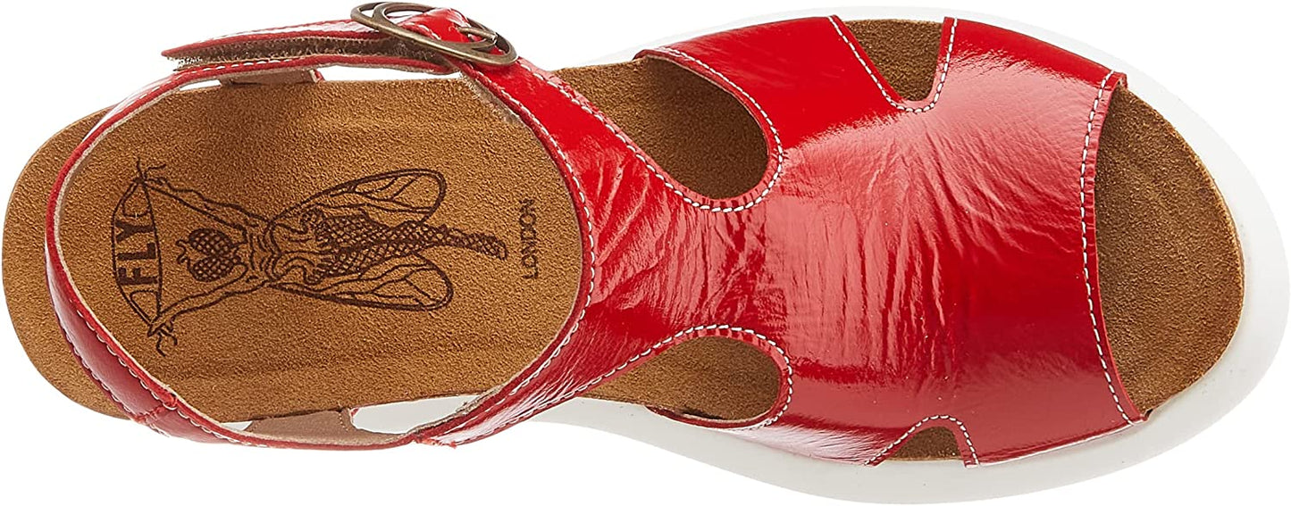 Fly London Gova red patent buckle sandal