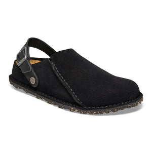 Lustry premium suede black clog with strap