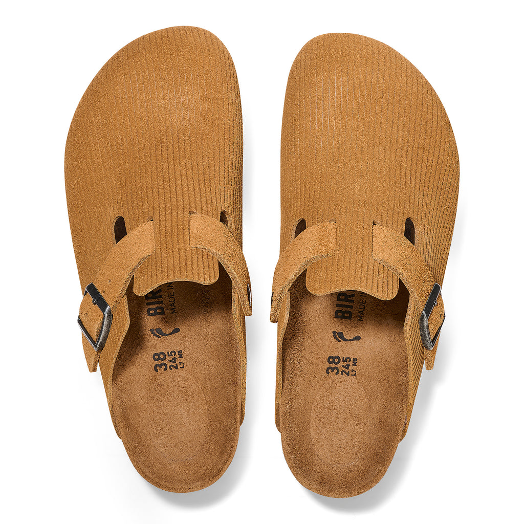 Birkenstock Boston suede embossed cork brown