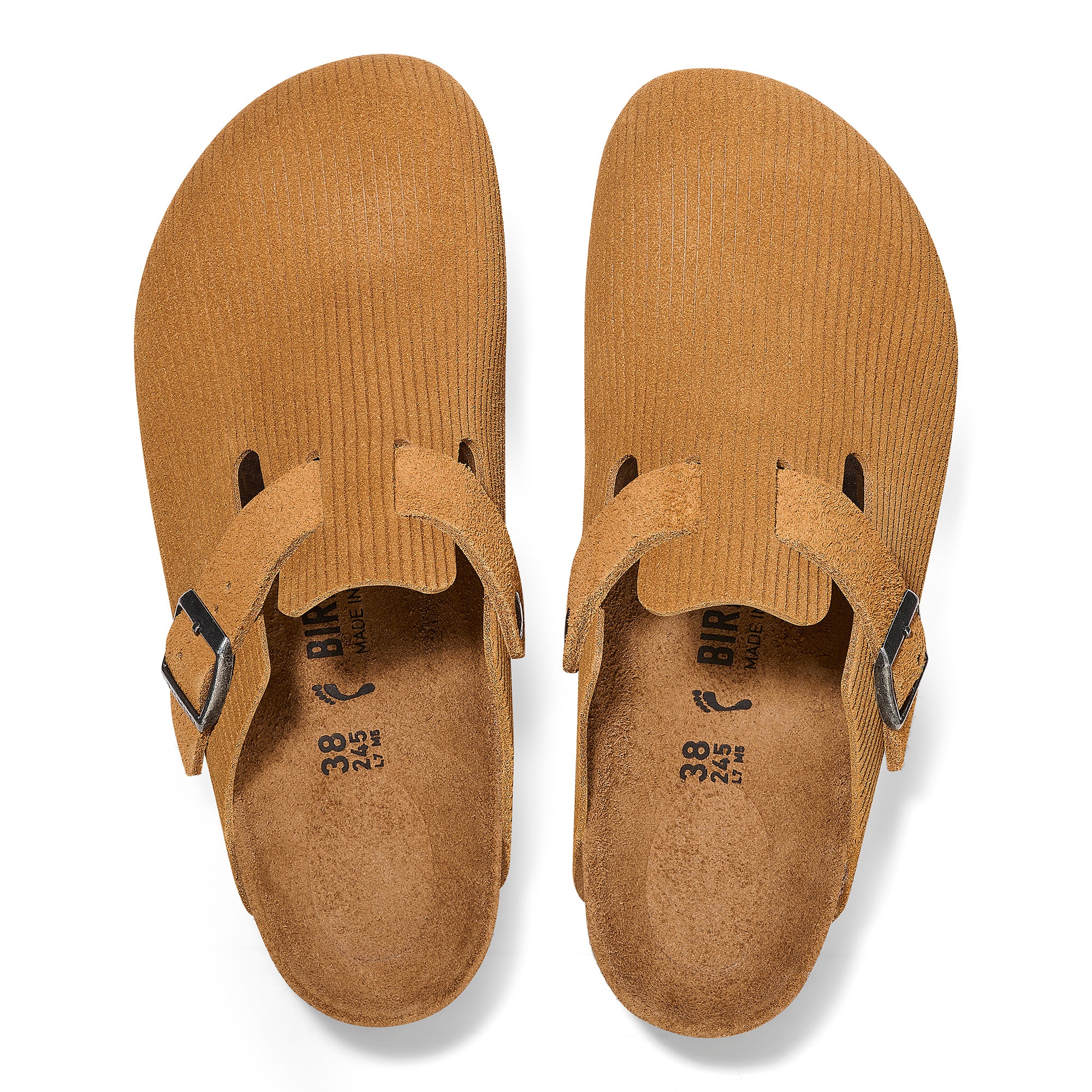 Birkenstock Boston suede embossed cork brown