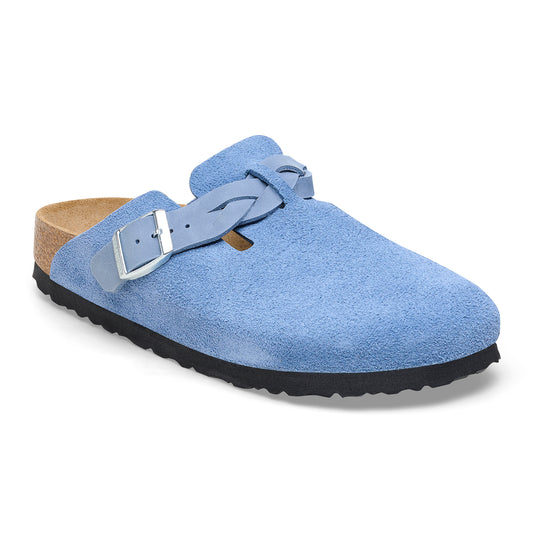 Birkenstock Boston Braided Suede Leather Elemental Blue