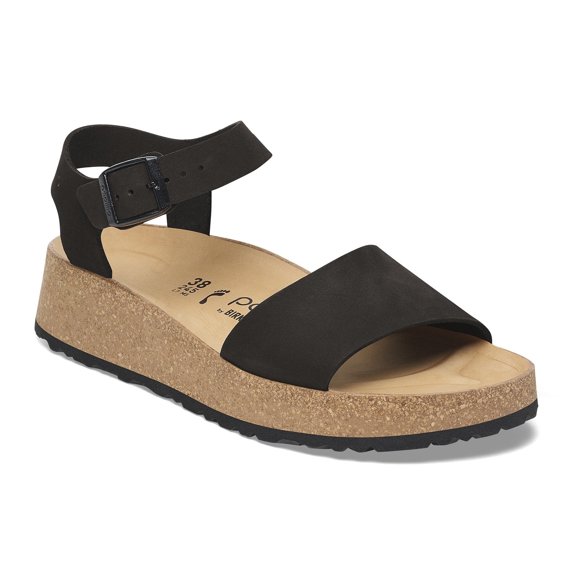 Birkenstock Glenda black nubuck leather sandal