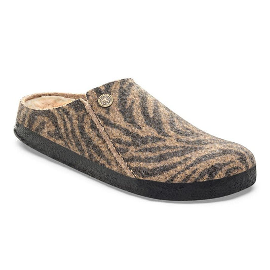 Birkenstock zermatt wool felt zebra slipper