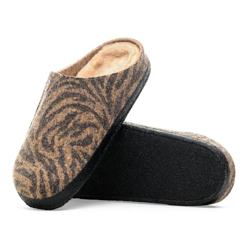 Birkenstock zermatt wool felt zebra slipper