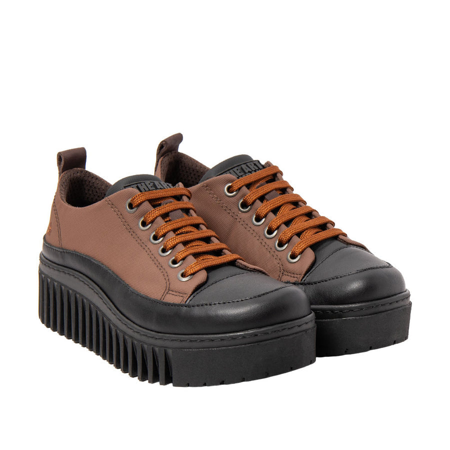 Art 1518A Brown/Black Nylon Rubber trainers