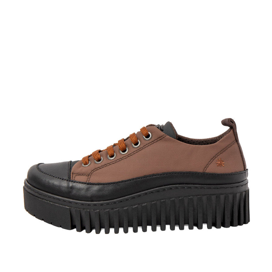 Art 1518A Brown/Black Nylon Rubber trainers
