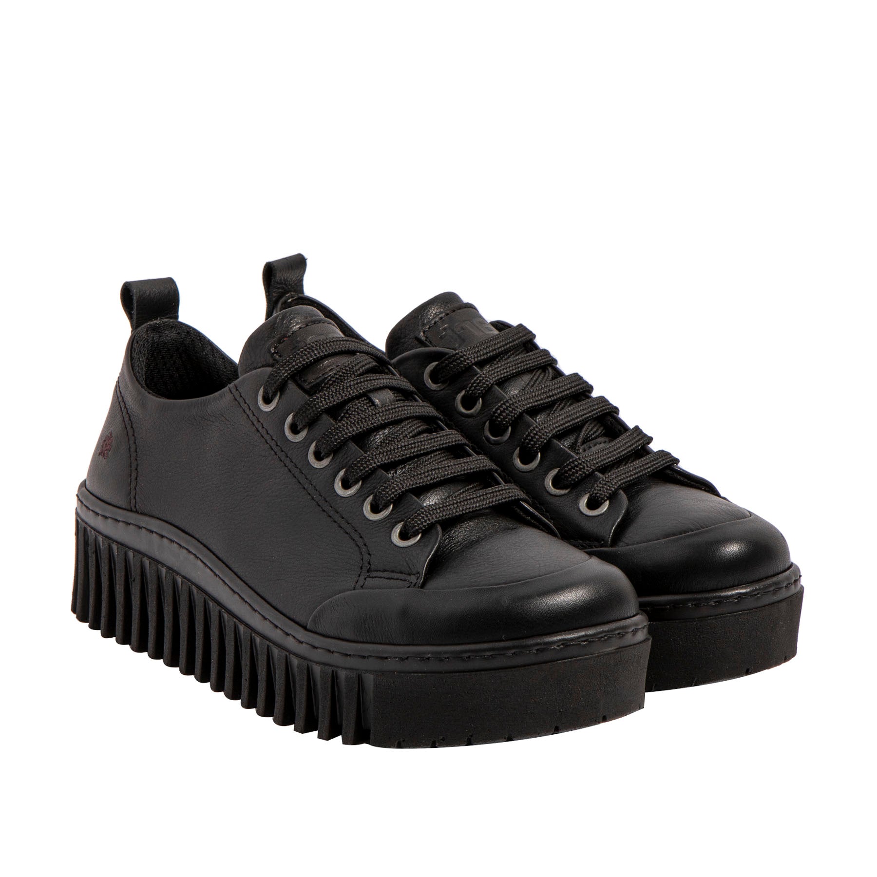Art 1535 All Black Nappa Leather Lace Up Shoe