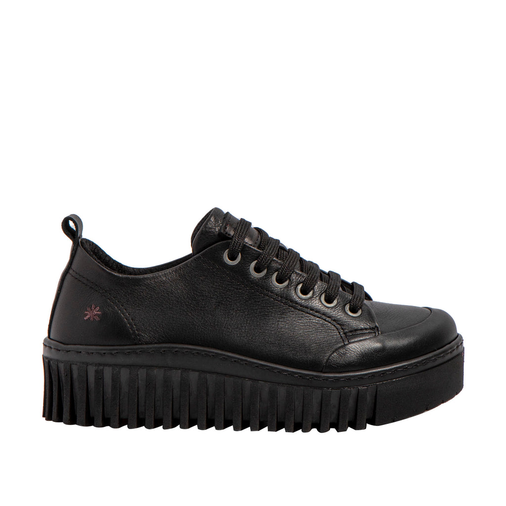 Art 1535 All Black Nappa Leather Lace Up Shoe