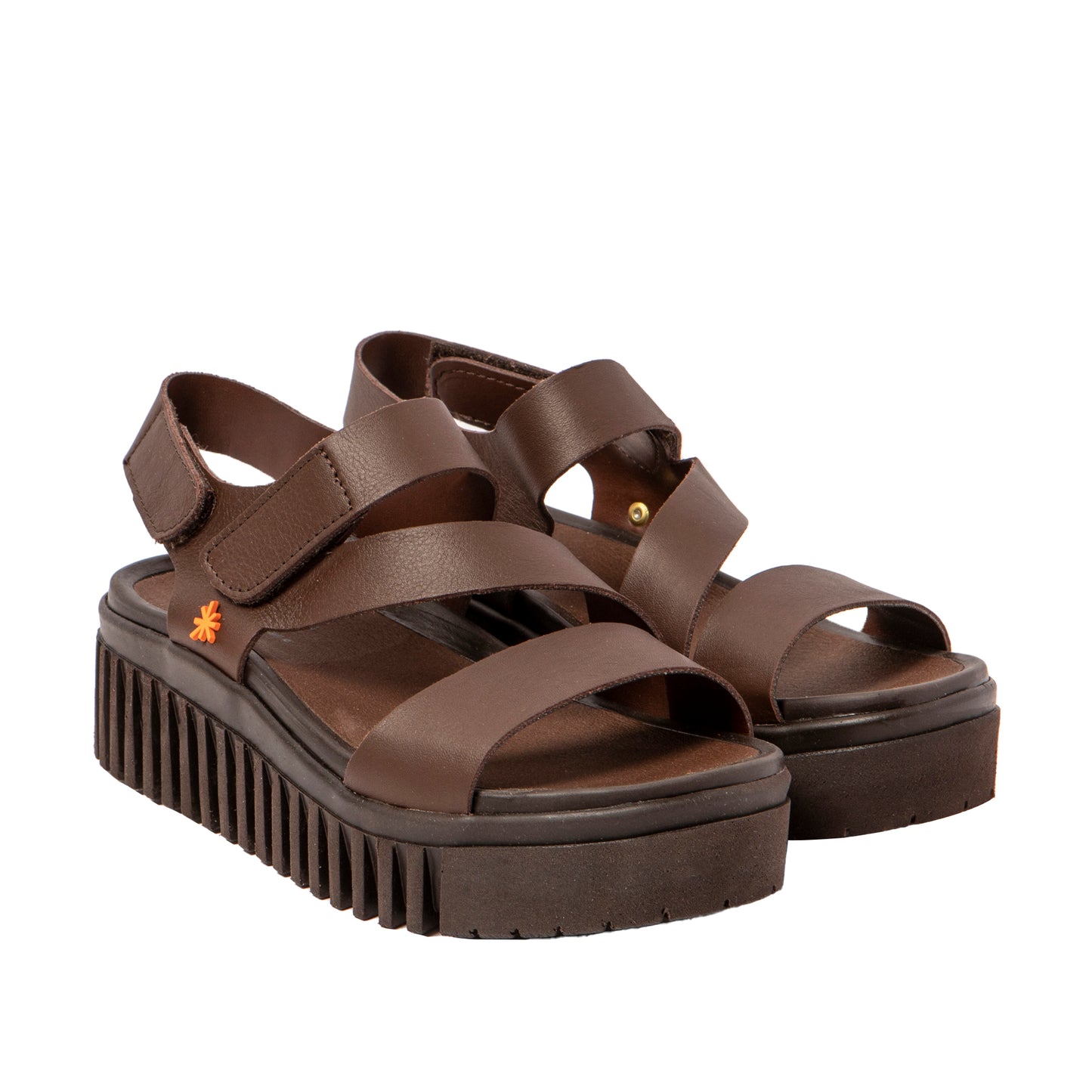 Art 1573 nappa brown platform sandal