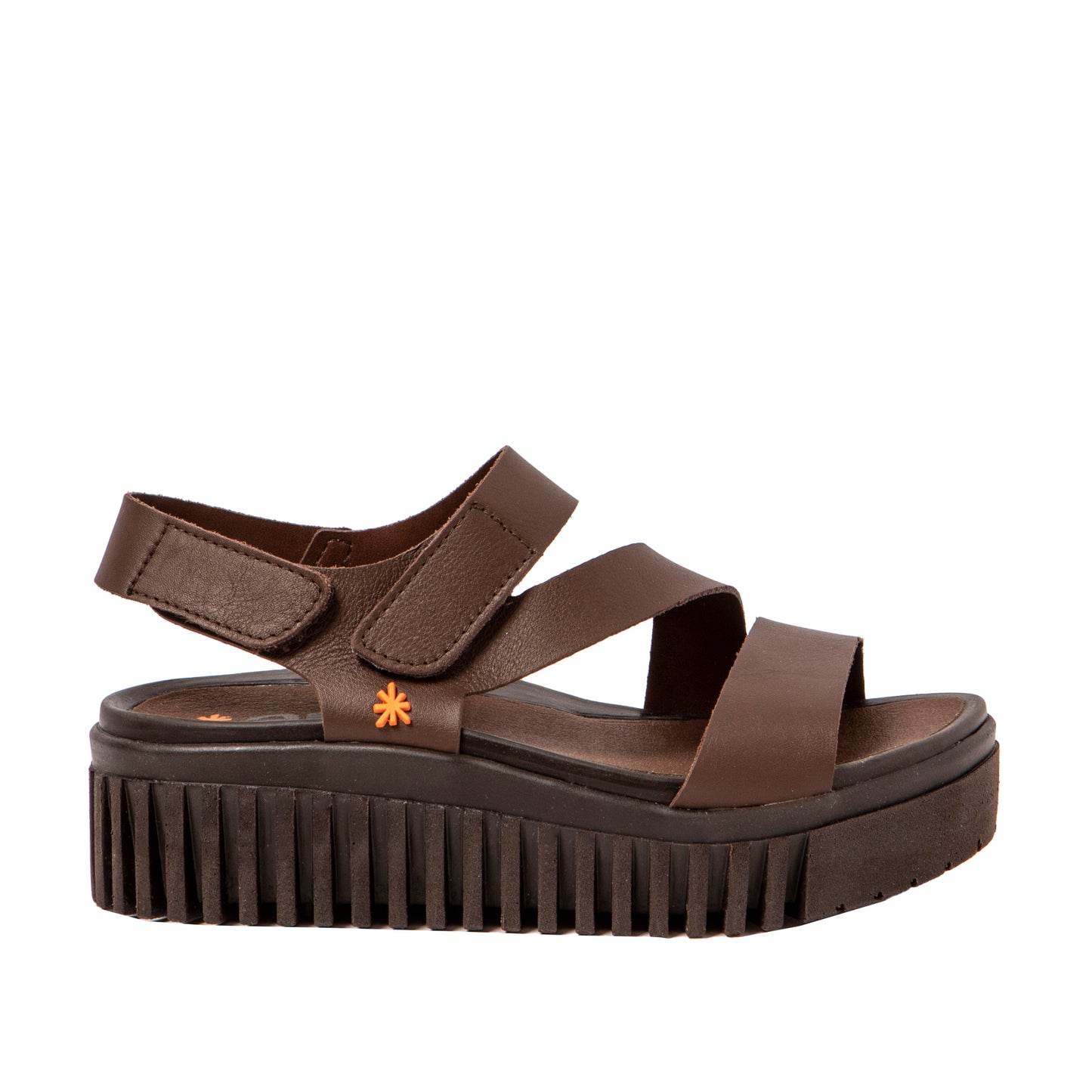 Art 1573 nappa brown platform sandal