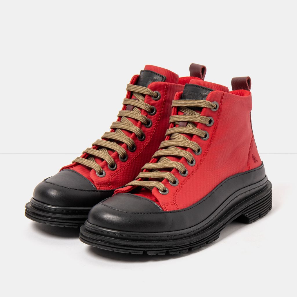 Art 1895 Rubber Nylon Burdeos/Birmingham Red hightop trainer