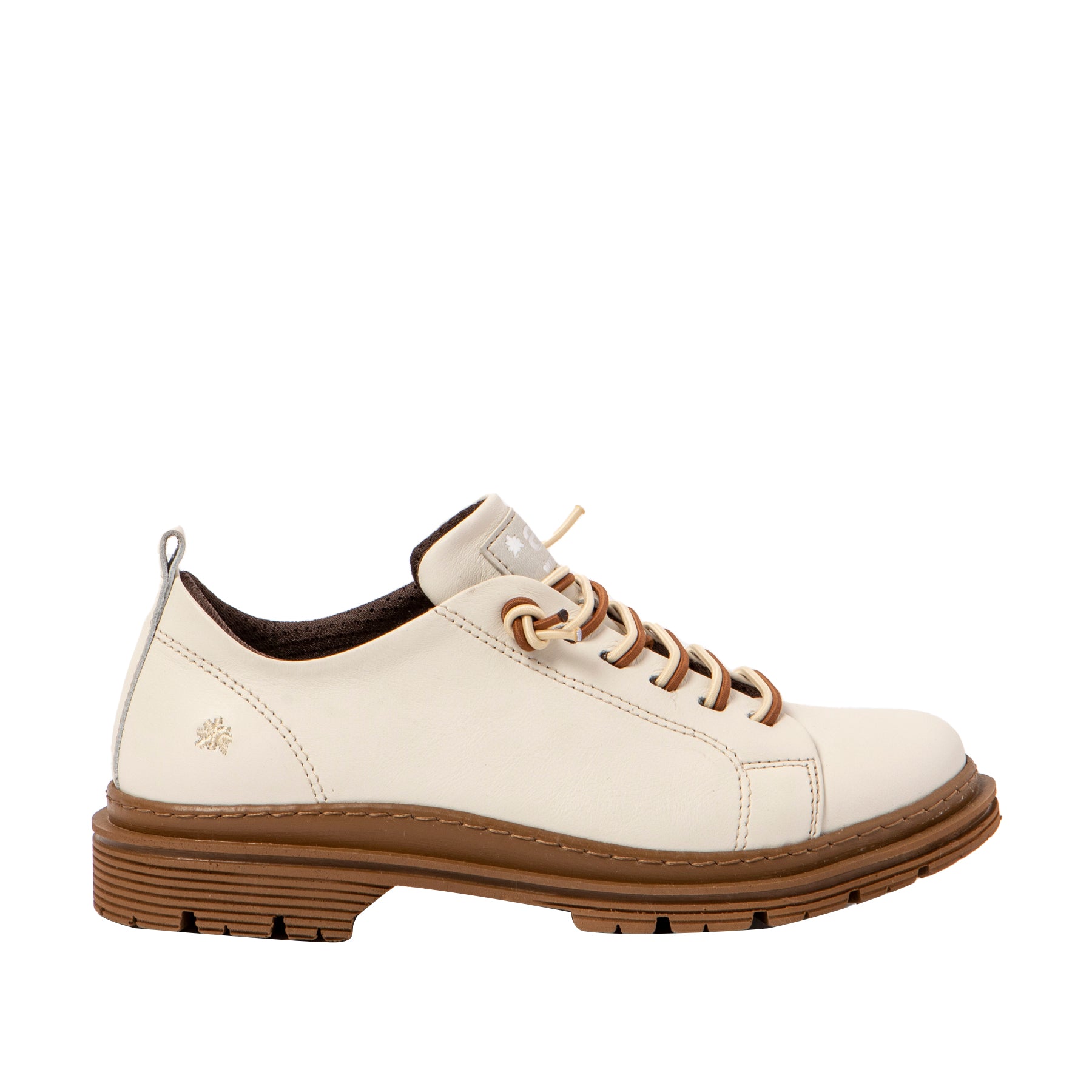 Art 1897 Cream-Cuero elasticated lace trainer