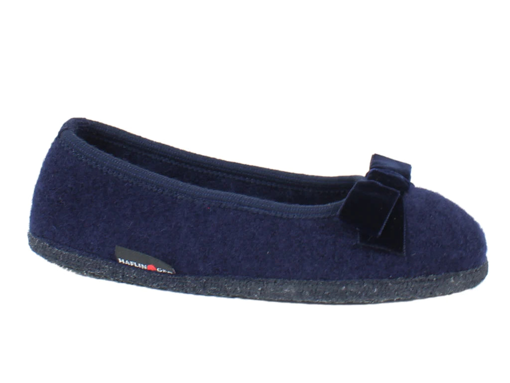 Haflinger Fiocco Mittelblau slippers