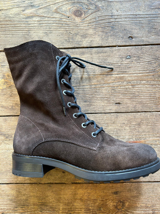 Paula Urban 1165 brown suede lace up/zip boot