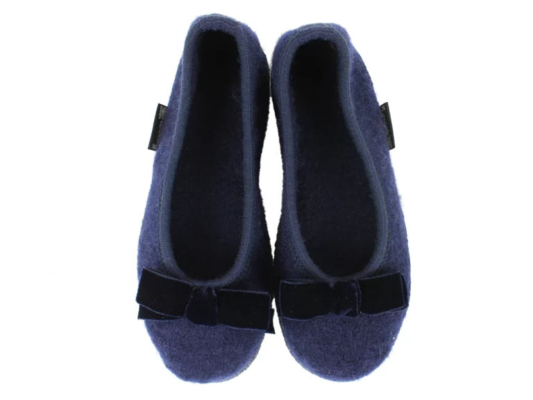 Haflinger Fiocco Mittelblau slippers