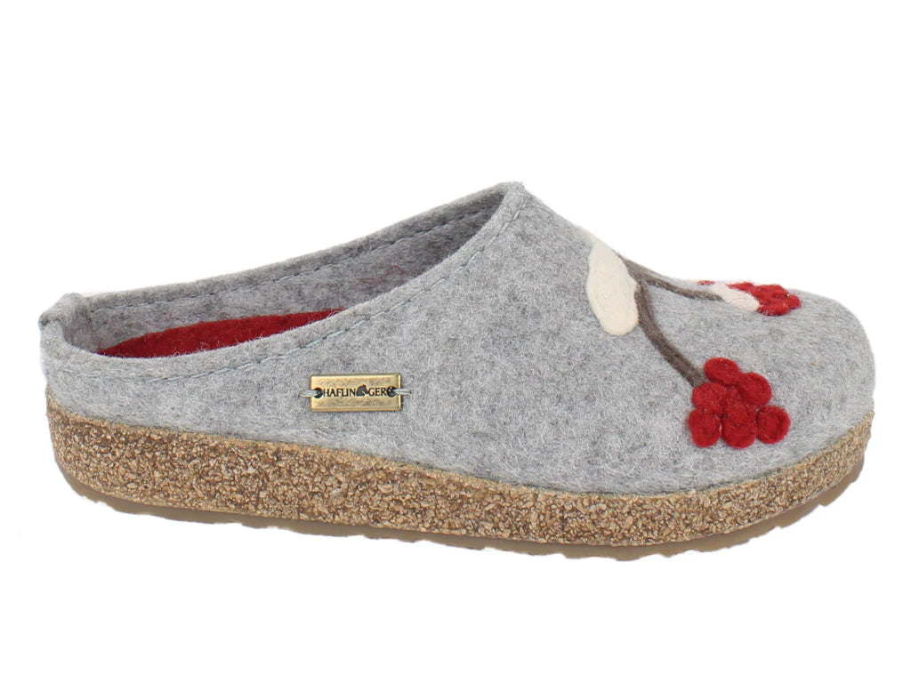 Haflinger felt clogs frizzy winterbird grey