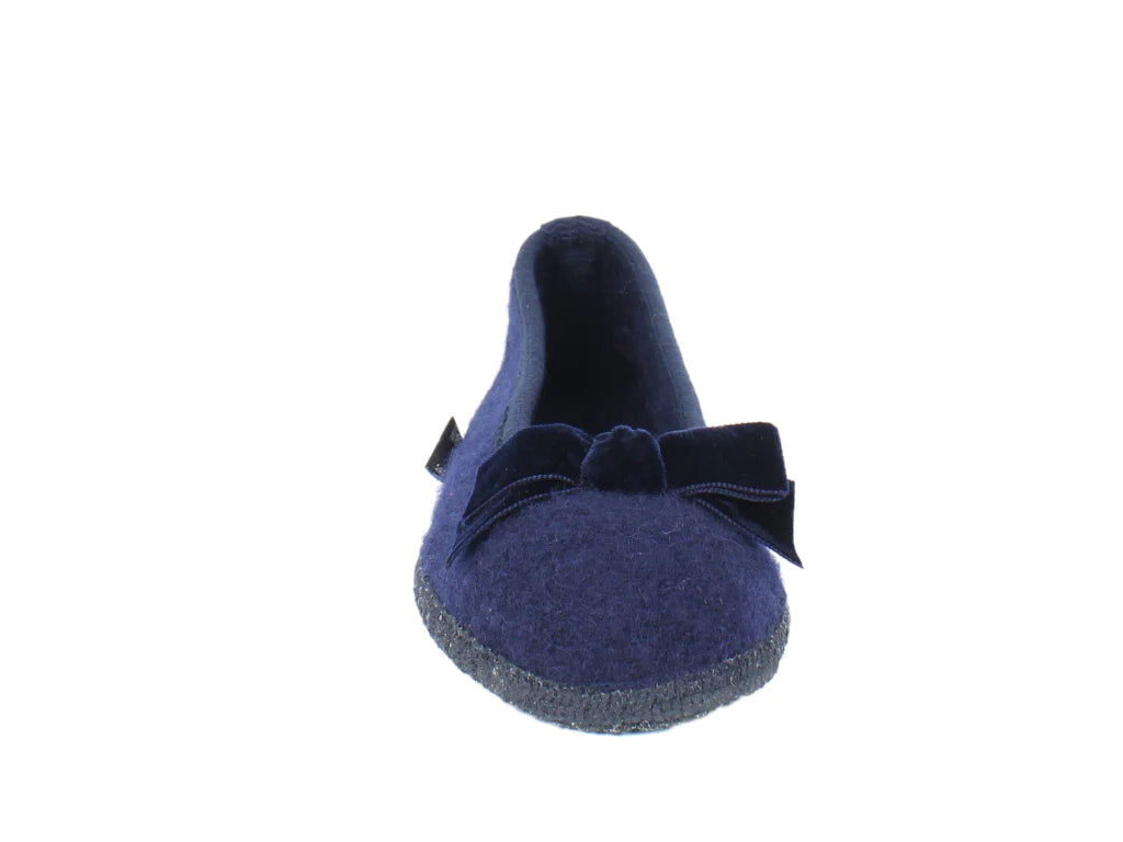 Haflinger Fiocco Mittelblau slippers