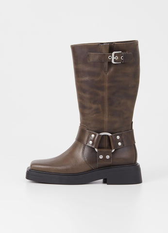 Eyra mud leather contemporary biker boot